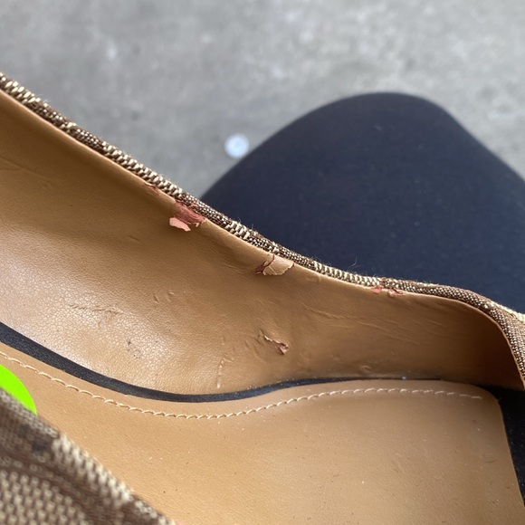 Coach ferry signature C Jacard calf Brown wedge cork shoes - Picture 11 of 13